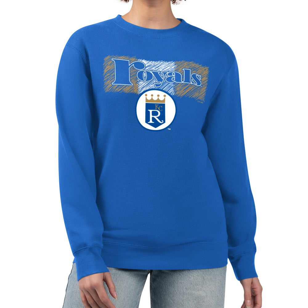 Kansas City Royals Starter Women's Team Color Shading Fleece Pullover Sweatshirt - MLB Pullover
