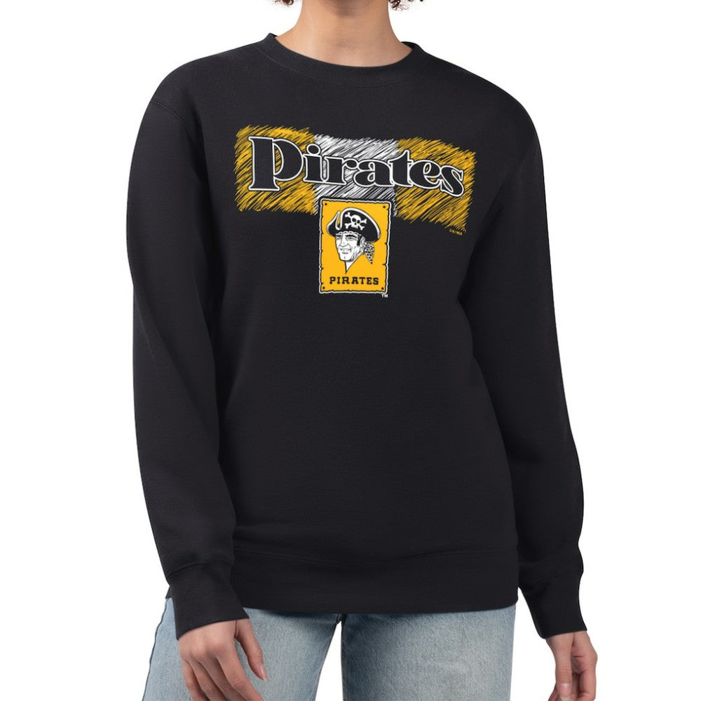 Pittsburgh Pirates Starter Women's Team Color Shading Fleece Pullover Sweatshirt - MLB Pullover