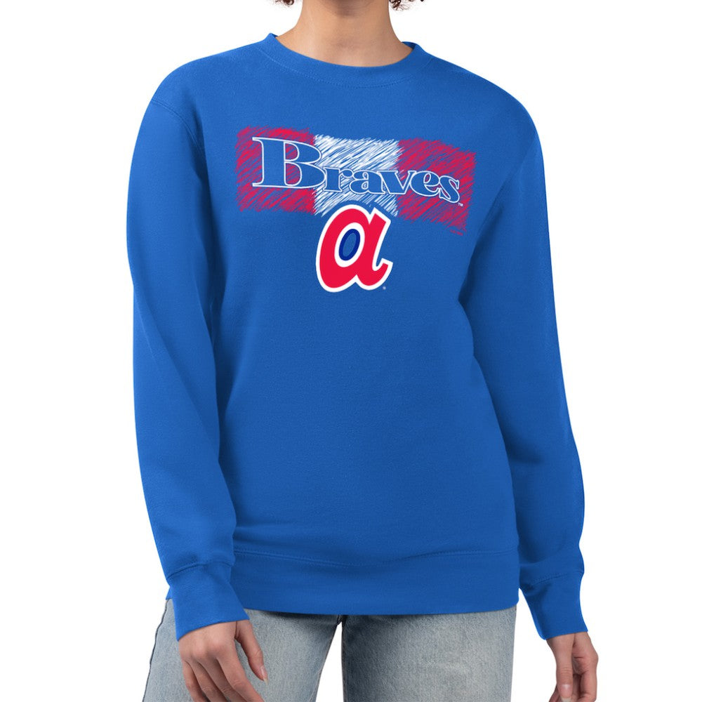 Atlanta Braves Starter Women's Team Color Shading Fleece Pullover Sweatshirt - MLB Pullover
