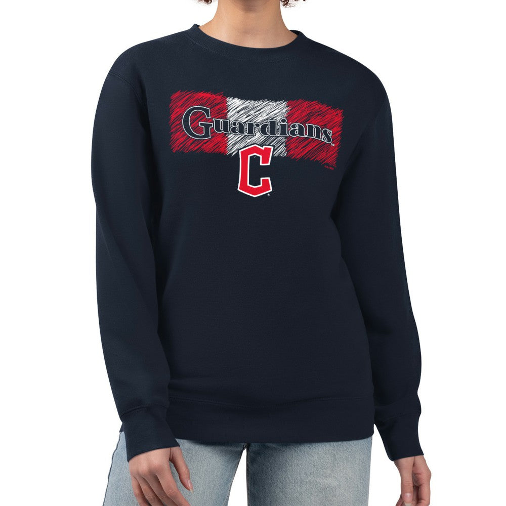 Cleveland Guardians Starter Women's Team Color Shading Fleece Pullover Sweatshirt - MLB Pullover