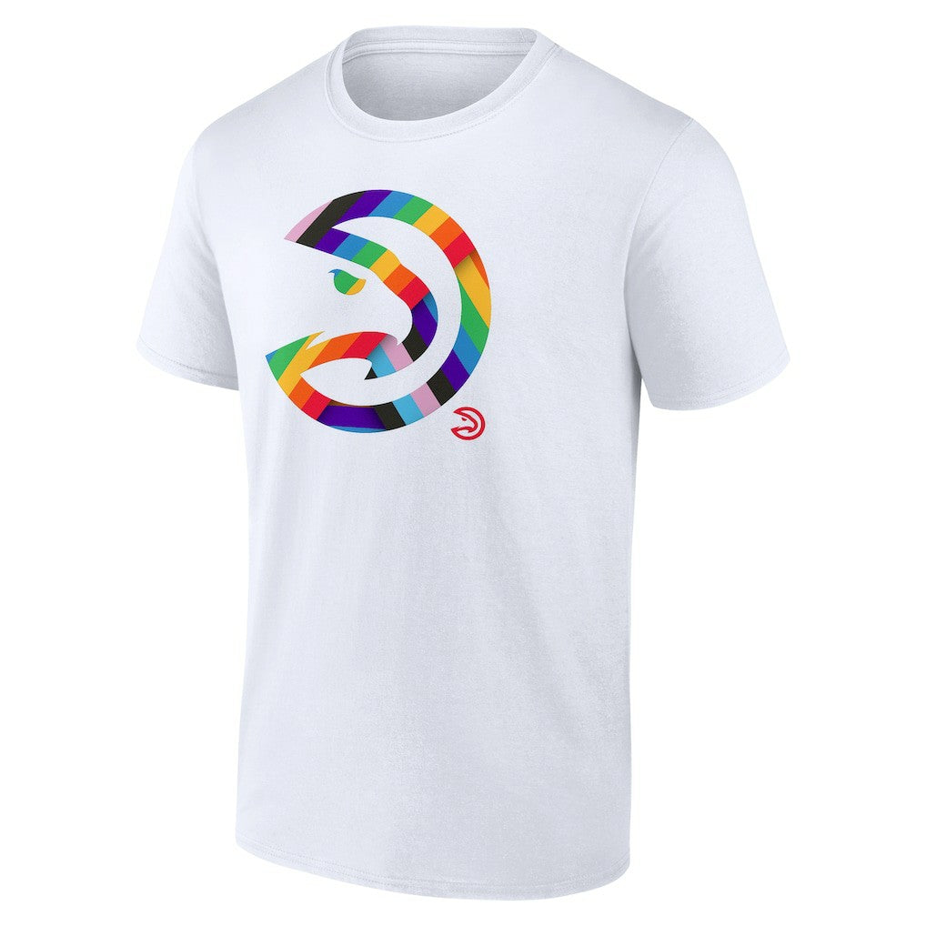 White Atlanta Hawks Team Logo Pride T-Shirt | NBA