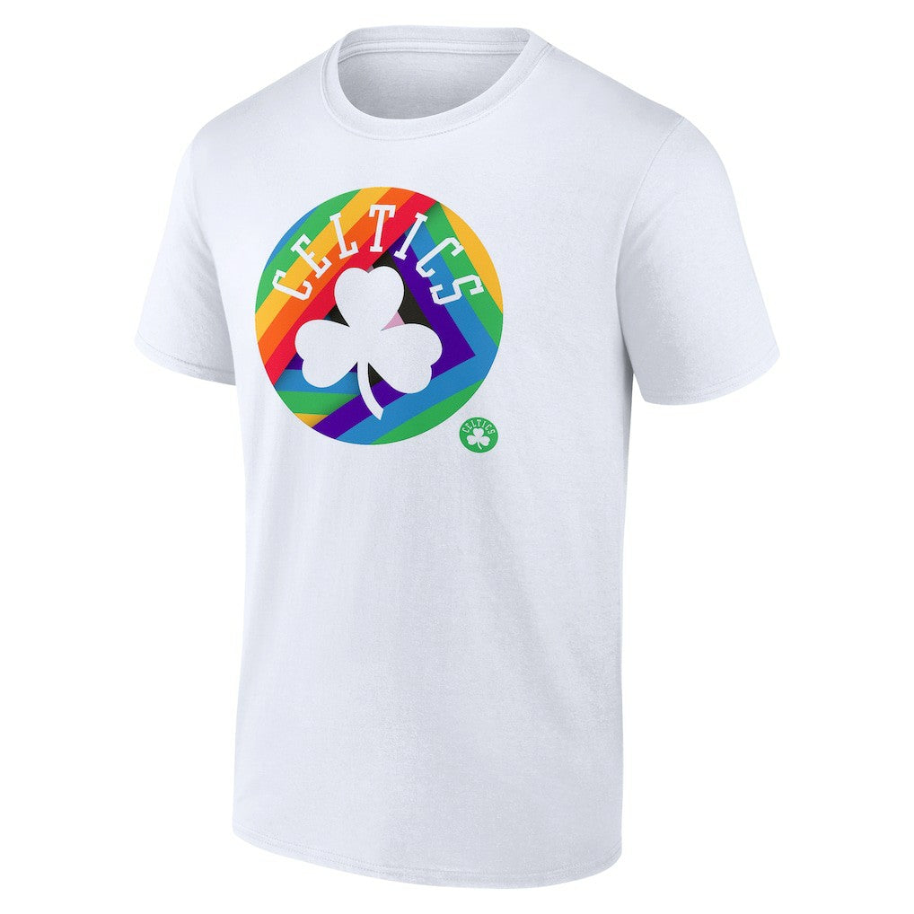 White Boston Celtics Team Logo Pride T-Shirt | NBA