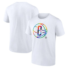 White Brooklyn Nets Team Logo Pride T-Shirt | NBA