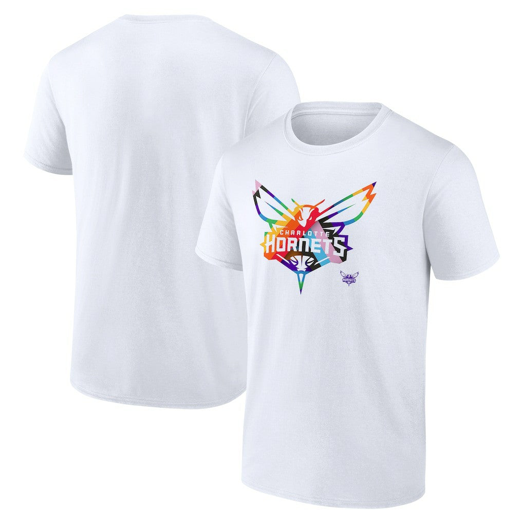 White Charlotte Hornets Team Logo Pride T-Shirt | NBA
