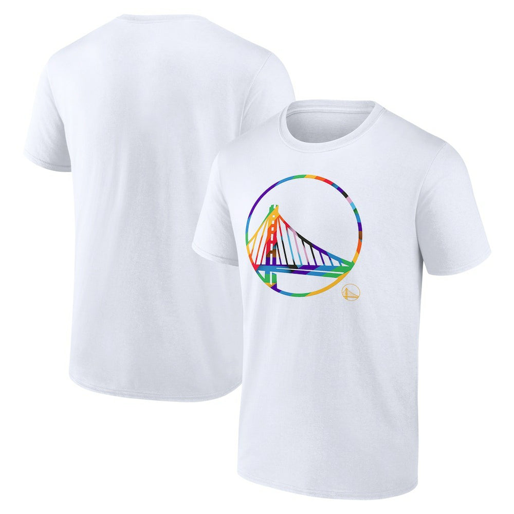 White Golden State Warriors Team Logo Pride T-Shirt sale | NBA