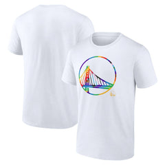 White Golden State Warriors Team Logo Pride T-Shirt sale | NBA