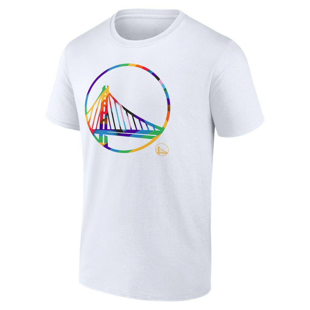 White Golden State Warriors Team Logo Pride T-Shirt sale | NBA