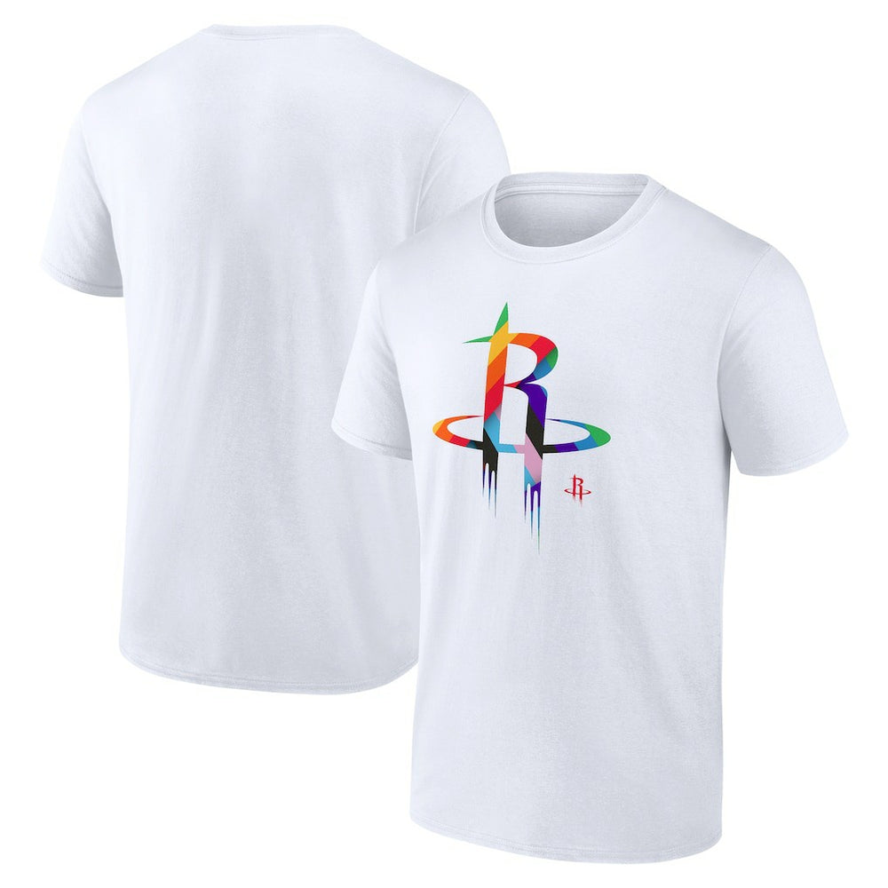 White Houston Rockets Team Logo Pride T-Shirt | NBA