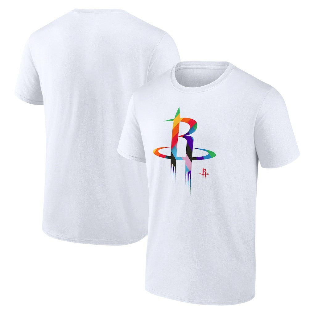White Houston Rockets Team Logo Pride T-Shirt | NBA