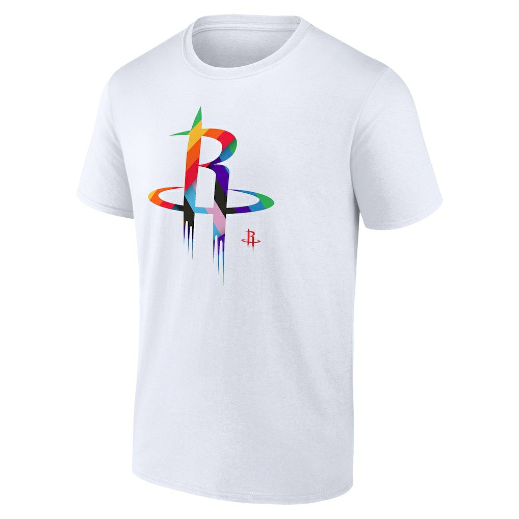 White Houston Rockets Team Logo Pride T-Shirt | NBA