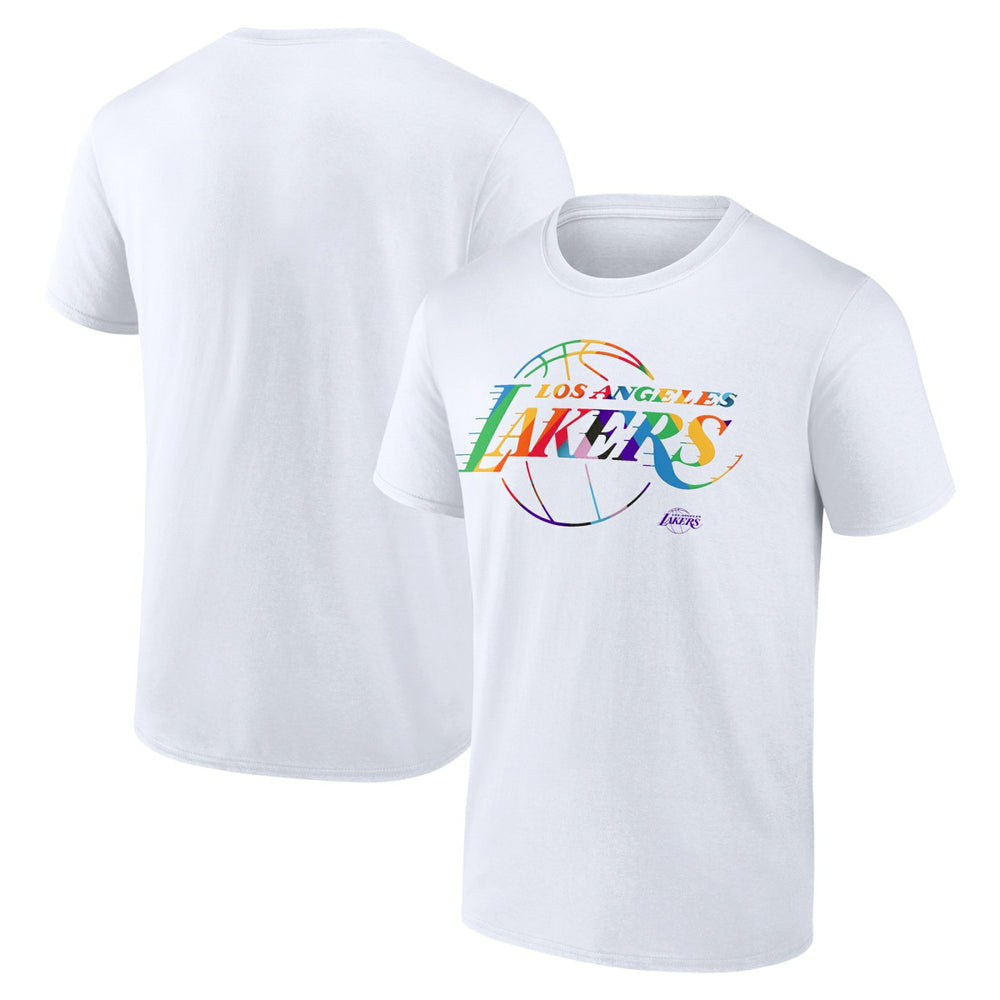 White Los Angeles Lakers Team Logo Pride T-Shirt | NBA