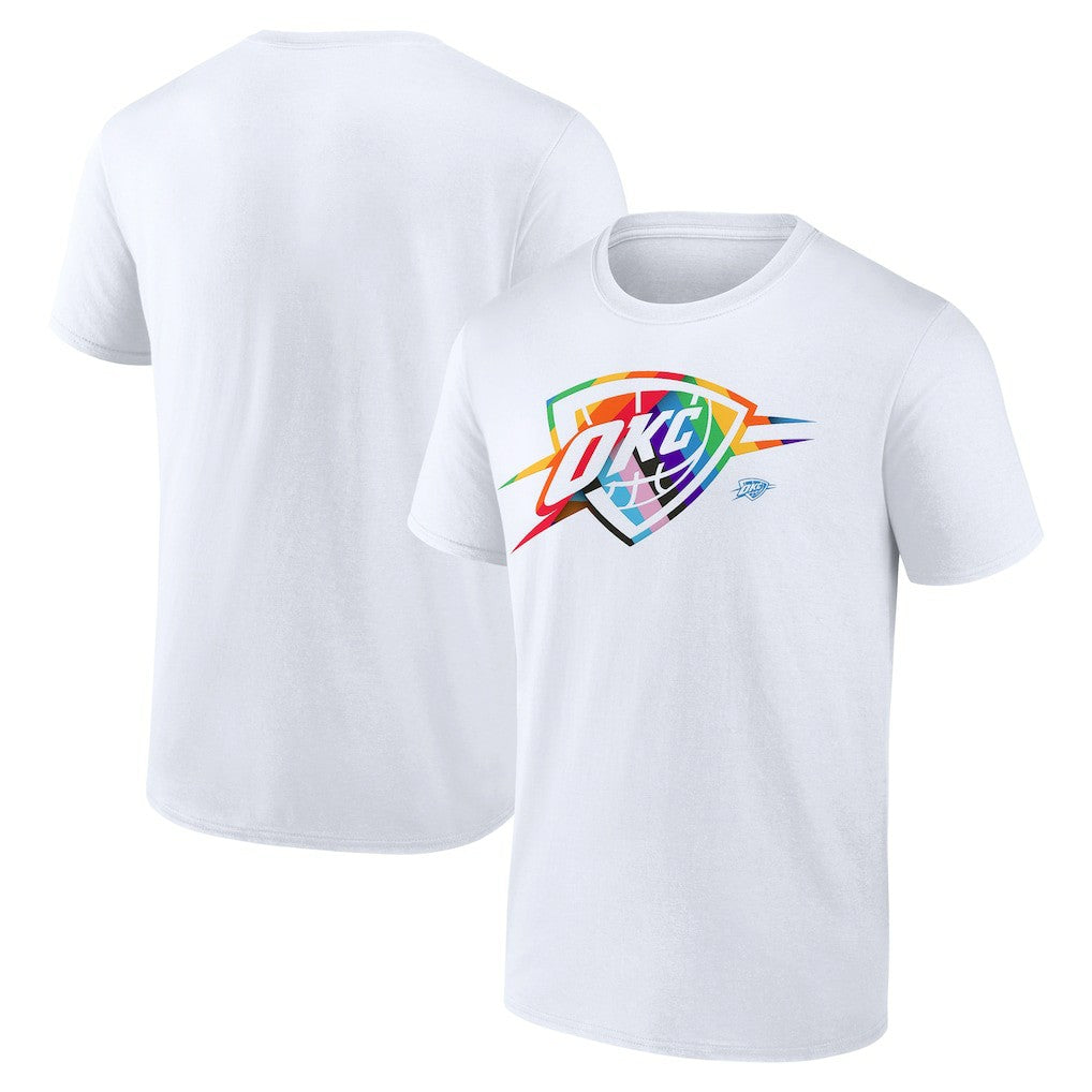 White Oklahoma City Thunder Team Logo Pride T-Shirt | NBA