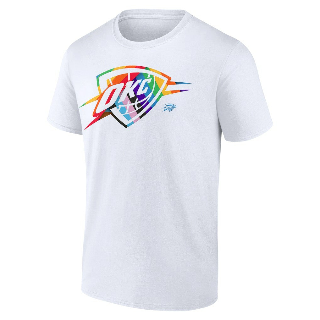 White Oklahoma City Thunder Team Logo Pride T-Shirt | NBA