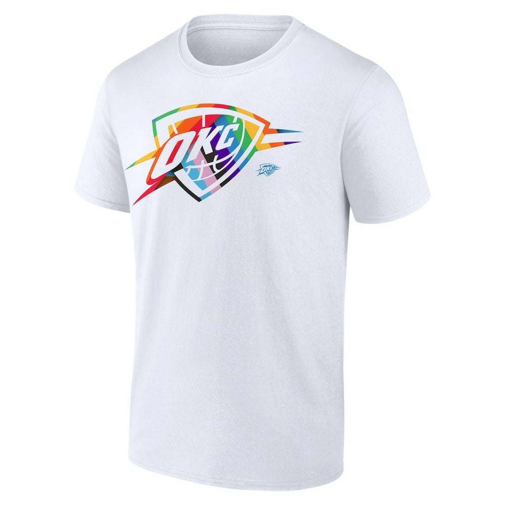 White Oklahoma City Thunder Team Logo Pride T-Shirt | NBA