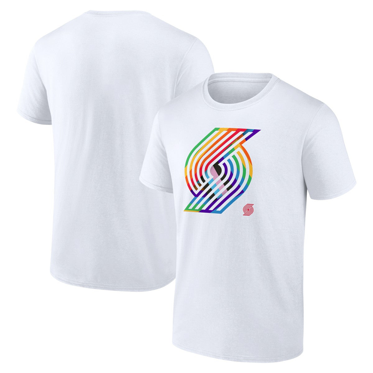 White Portland Trail Blazers Team Logo Pride T-Shirt | NBA