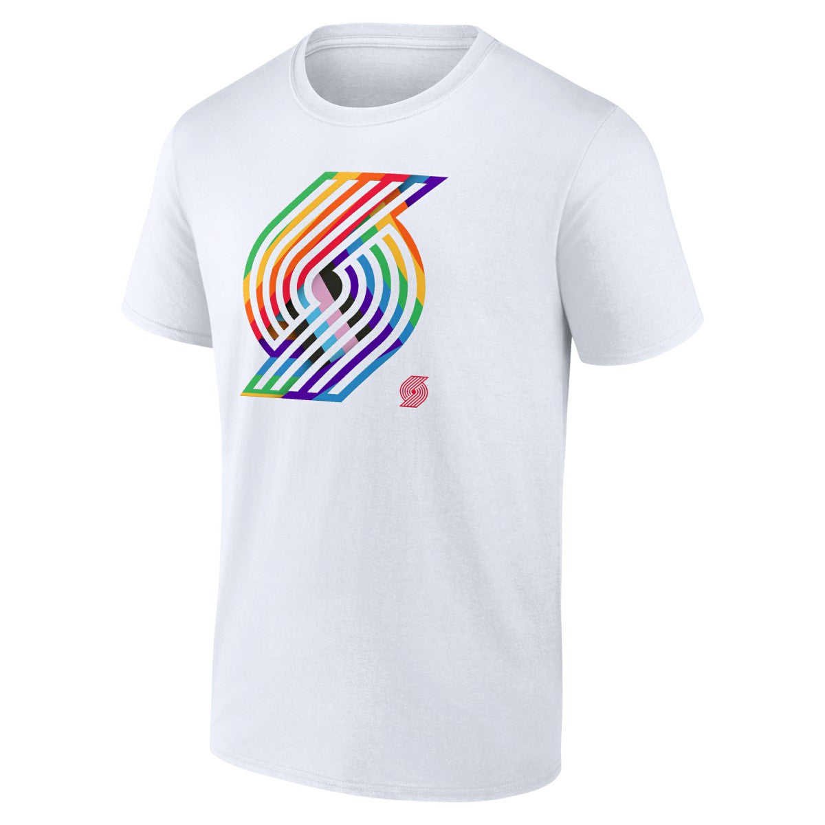 White Portland Trail Blazers Team Logo Pride T-Shirt | NBA