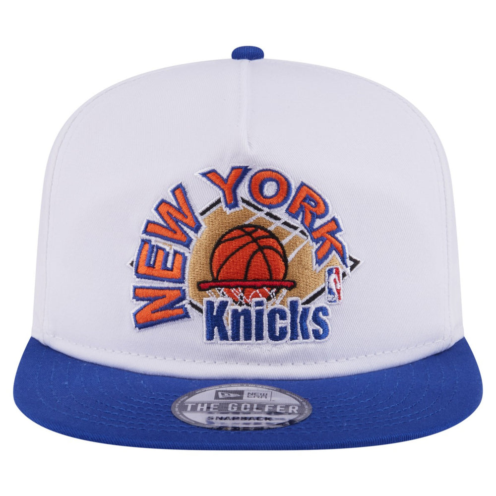White/Blue New York Knicks Hardwood Two-Tone Golfer Adjustable Hat | NBA