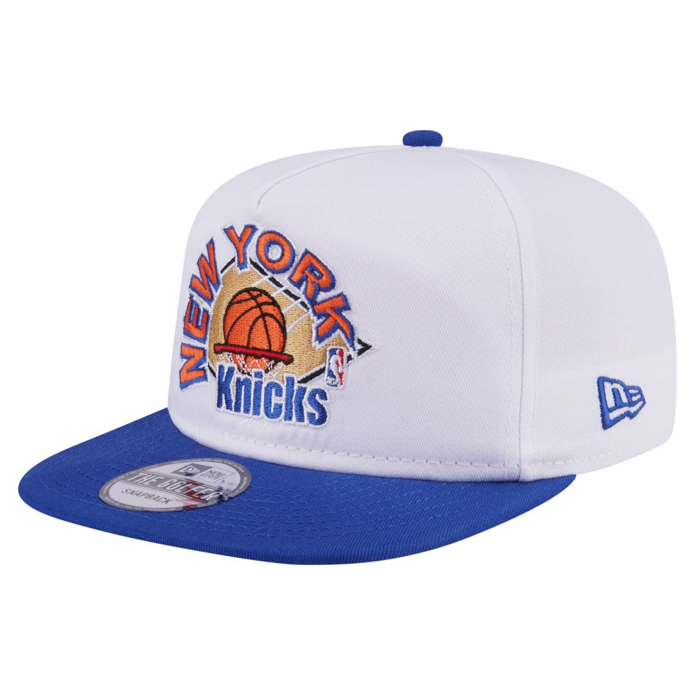 White/Blue New York Knicks Hardwood Two-Tone Golfer Adjustable Hat | NBA