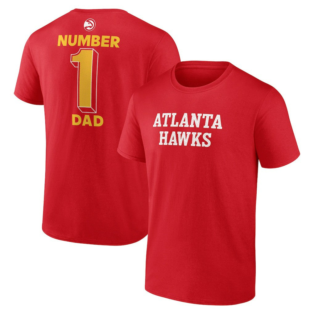 Red Atlanta Hawks #1 Dad Jersey T-Shirt | NBA