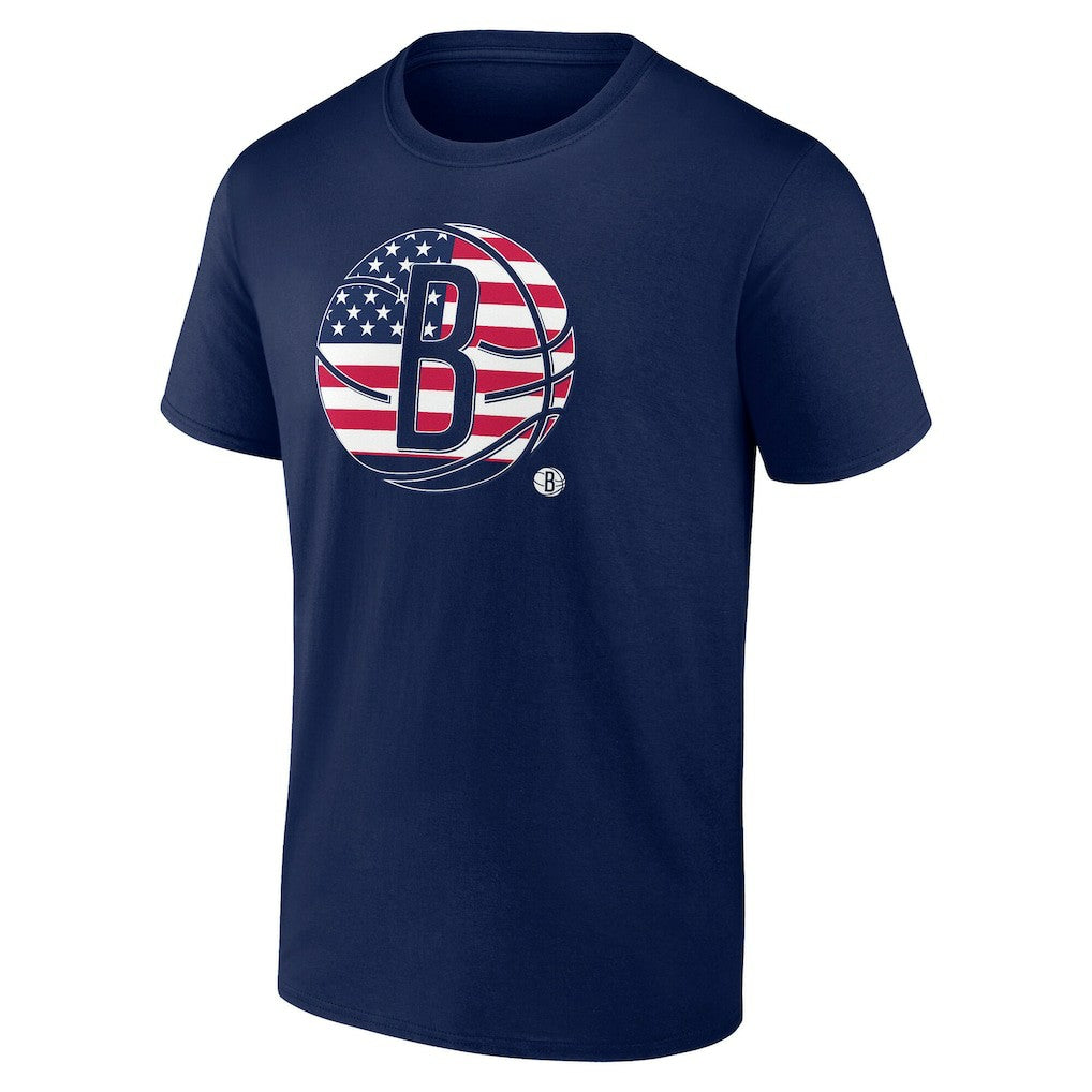 Navy Brooklyn Nets Flag Logo T-Shirt | NBA