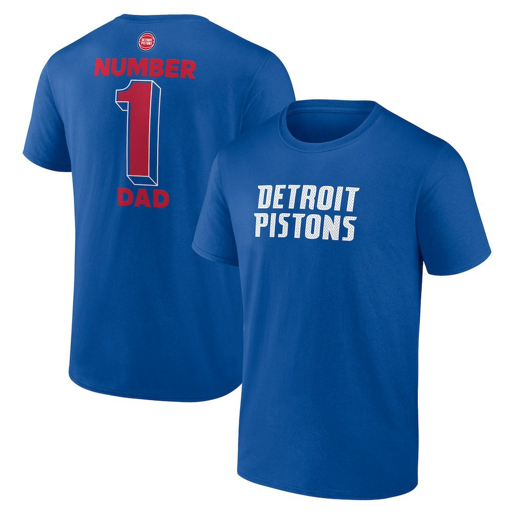 Blue Detroit Pistons #1 Dad Jersey T-Shirt sale | NBA