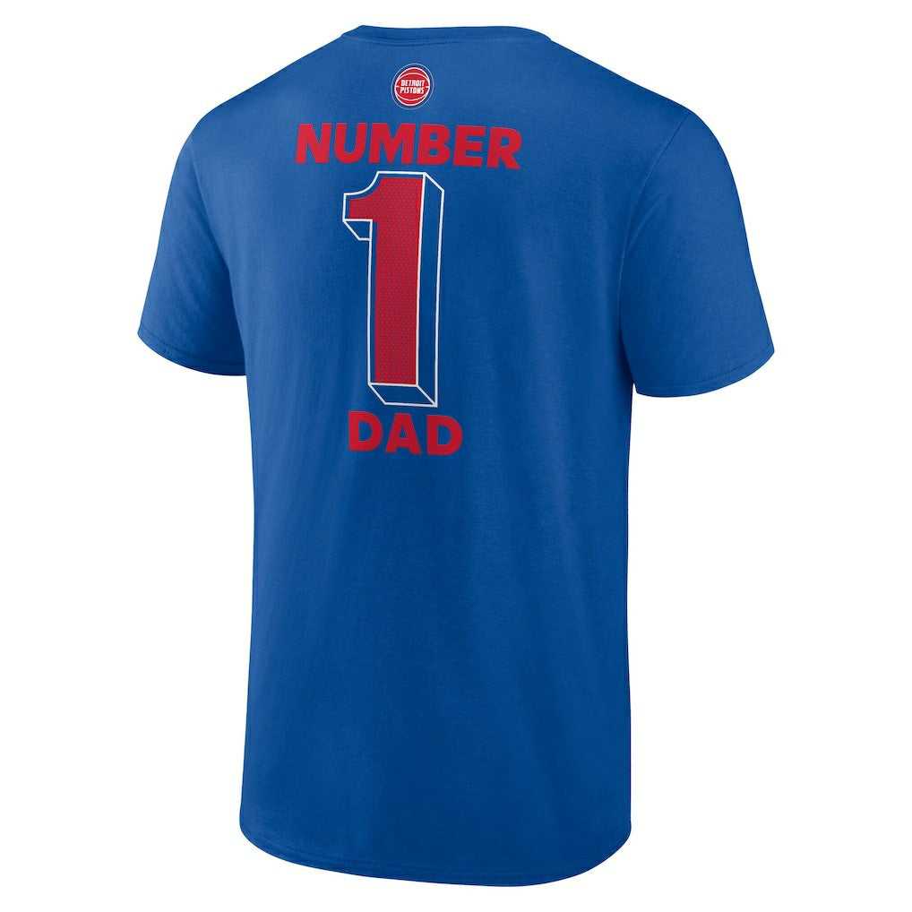 Blue Detroit Pistons #1 Dad Jersey T-Shirt sale | NBA