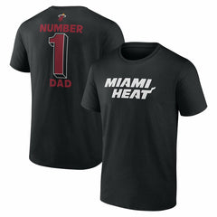 Black Miami Heat #1 Dad Jersey T-Shirt | NBA