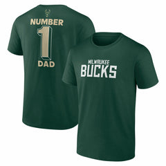 Hunter Green Milwaukee Bucks #1 Dad Jersey T-Shirt | NBA