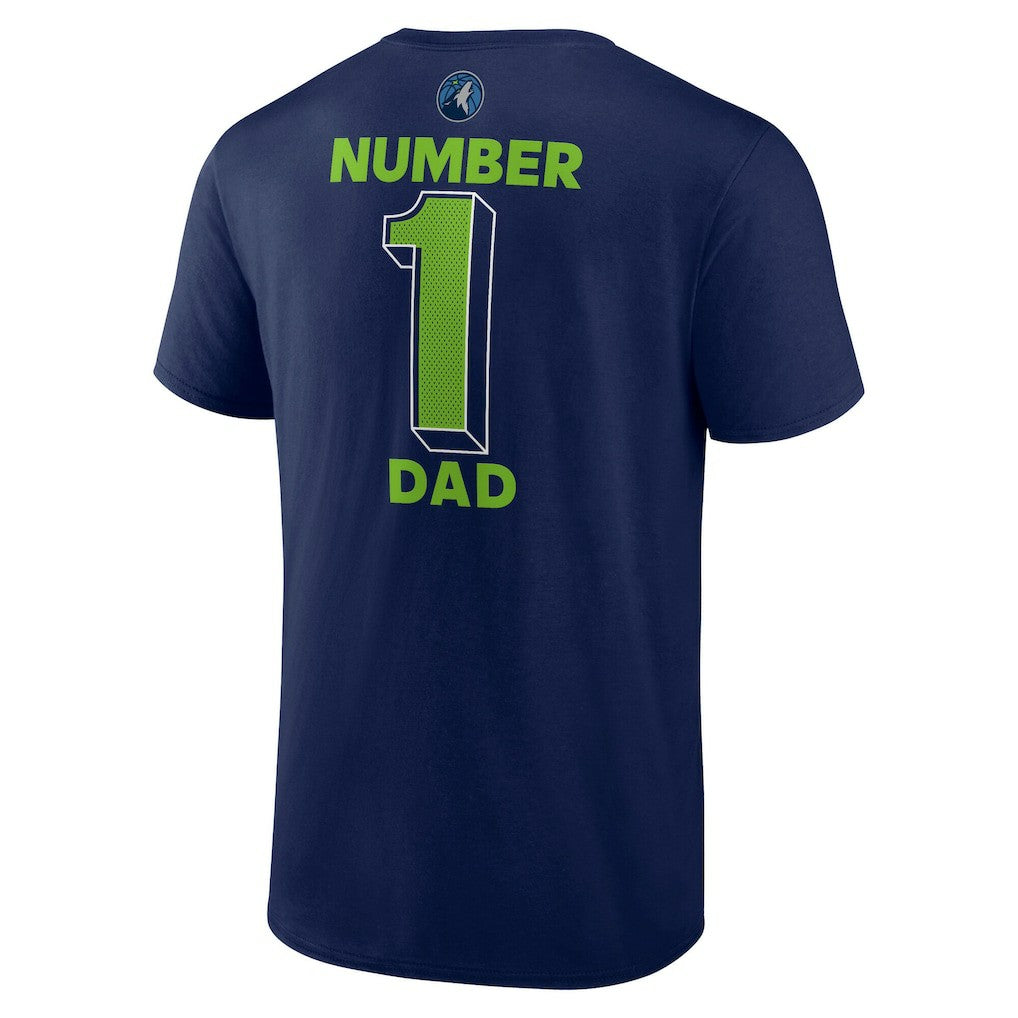 Navy Minnesota Timberwolves #1 Dad Jersey T-Shirt | NBA