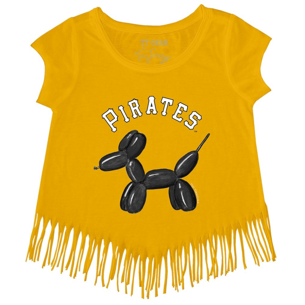 Pittsburgh Pirates Tiny Turnip Girls Youth Balloon Dog Fringe T-Shirt - MLB T-shirts