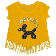 Pittsburgh Pirates Tiny Turnip Girls Youth Balloon Dog Fringe T-Shirt - MLB T-shirts