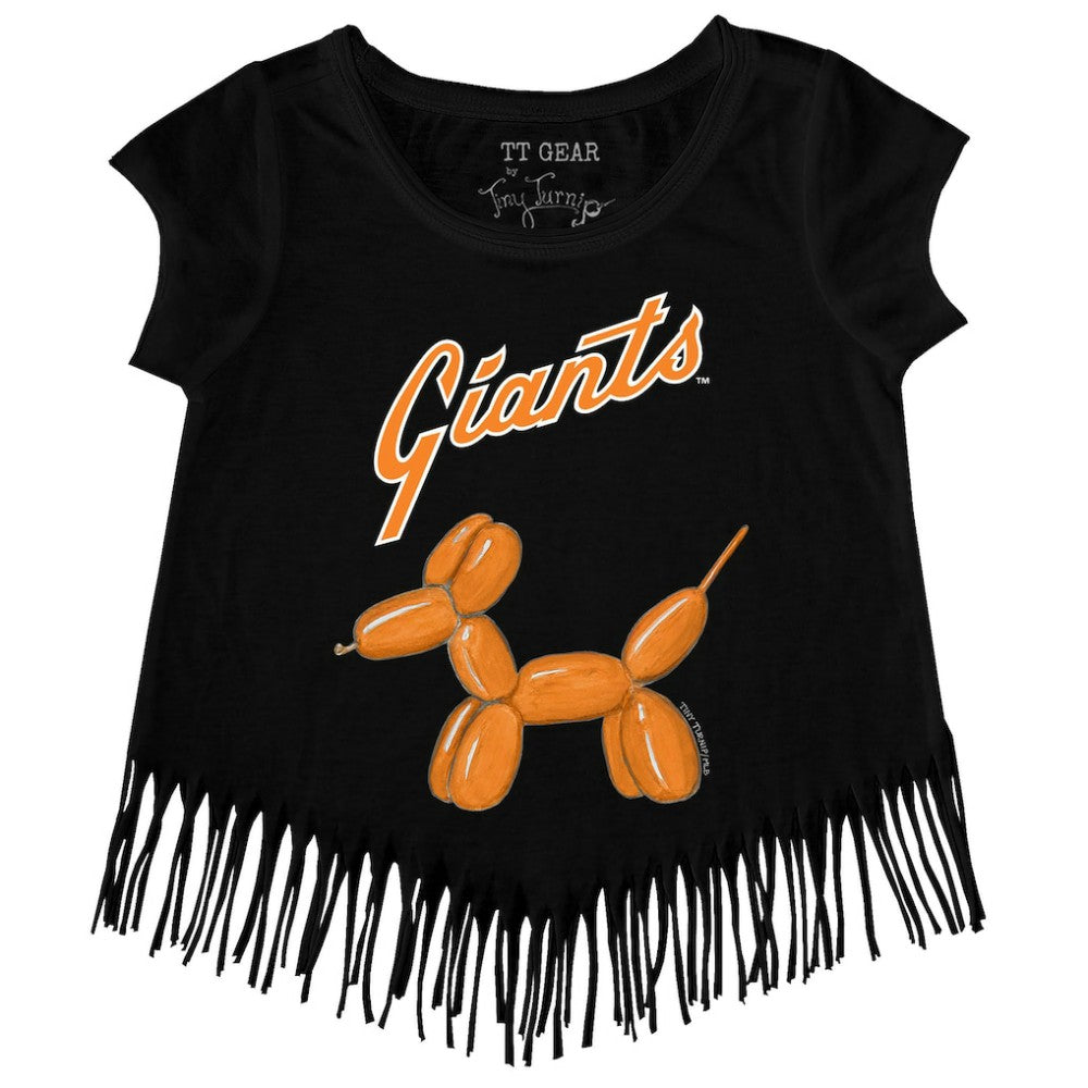San Francisco Giants Tiny Turnip Girls Youth Balloon Dog Fringe T-Shirt - MLB T-shirts