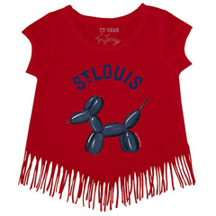 St. Louis Cardinals Tiny Turnip Girls Youth Balloon Dog Fringe T-Shirt - MLB T-shirts
