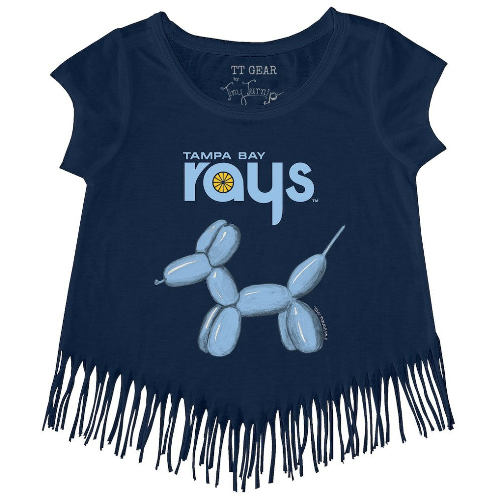 Tampa Bay Rays Tiny Turnip Girls Youth Balloon Dog Fringe T-Shirt - MLB T-shirts