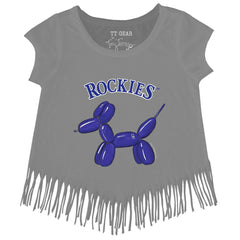 Colorado Rockies Tiny Turnip Girls Youth Balloon Dog Fringe T-Shirt - MLB T-shirts