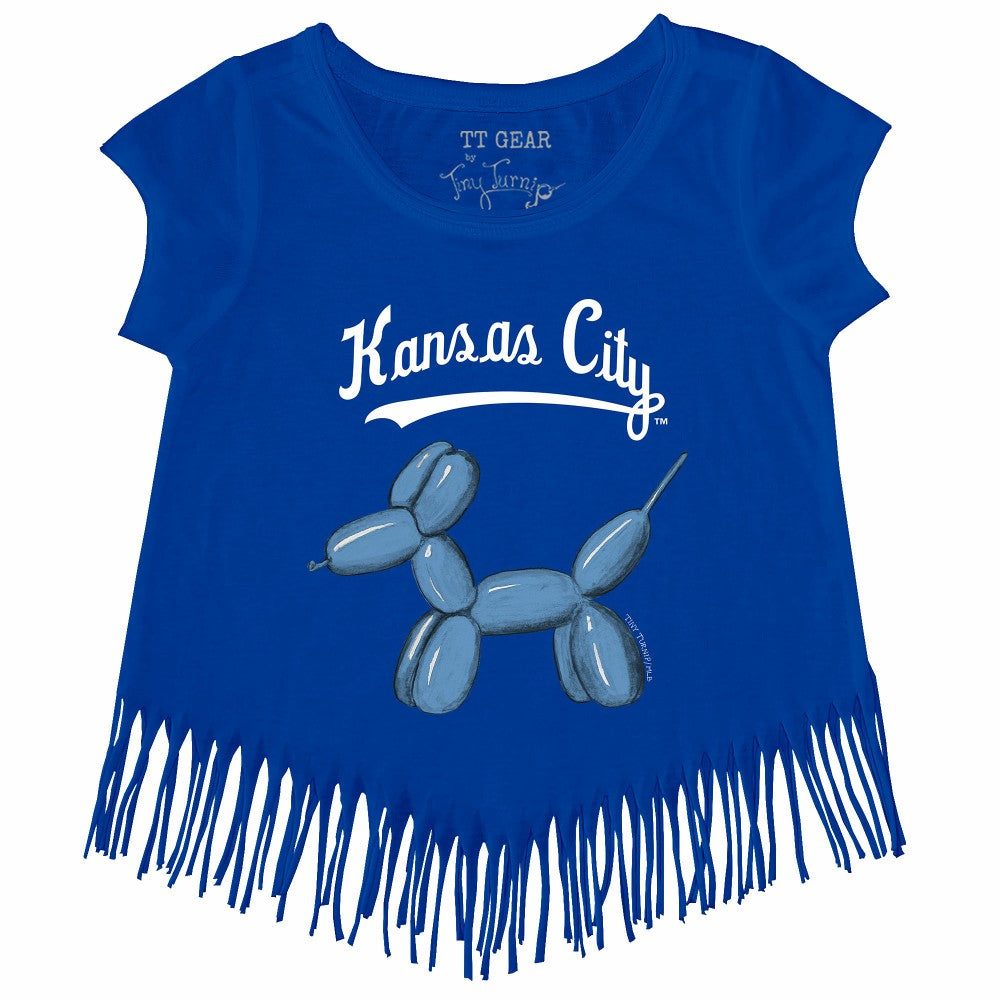 Kansas City Royals Tiny Turnip Girls Youth Balloon Dog Fringe T-Shirt - MLB T-shirts