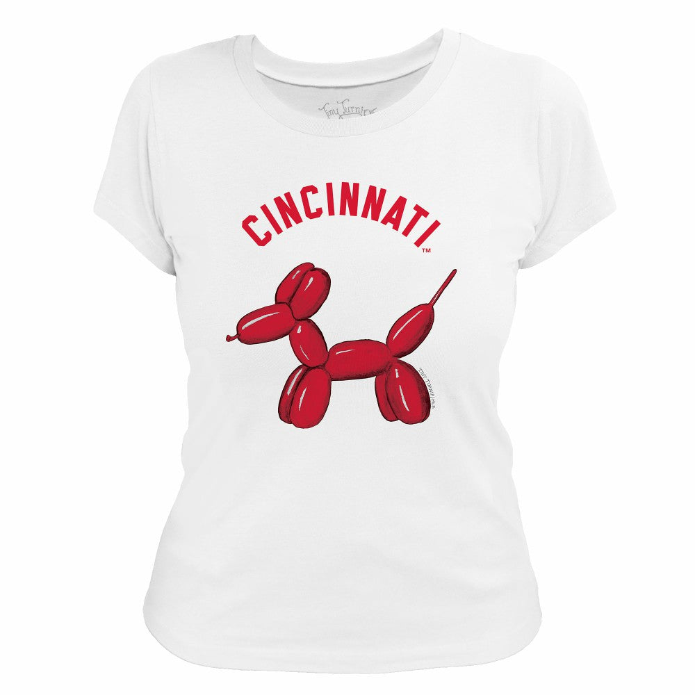 Cincinnati Reds Tiny Turnip Women's Balloon Dog T-Shirt - MLB T-shirts