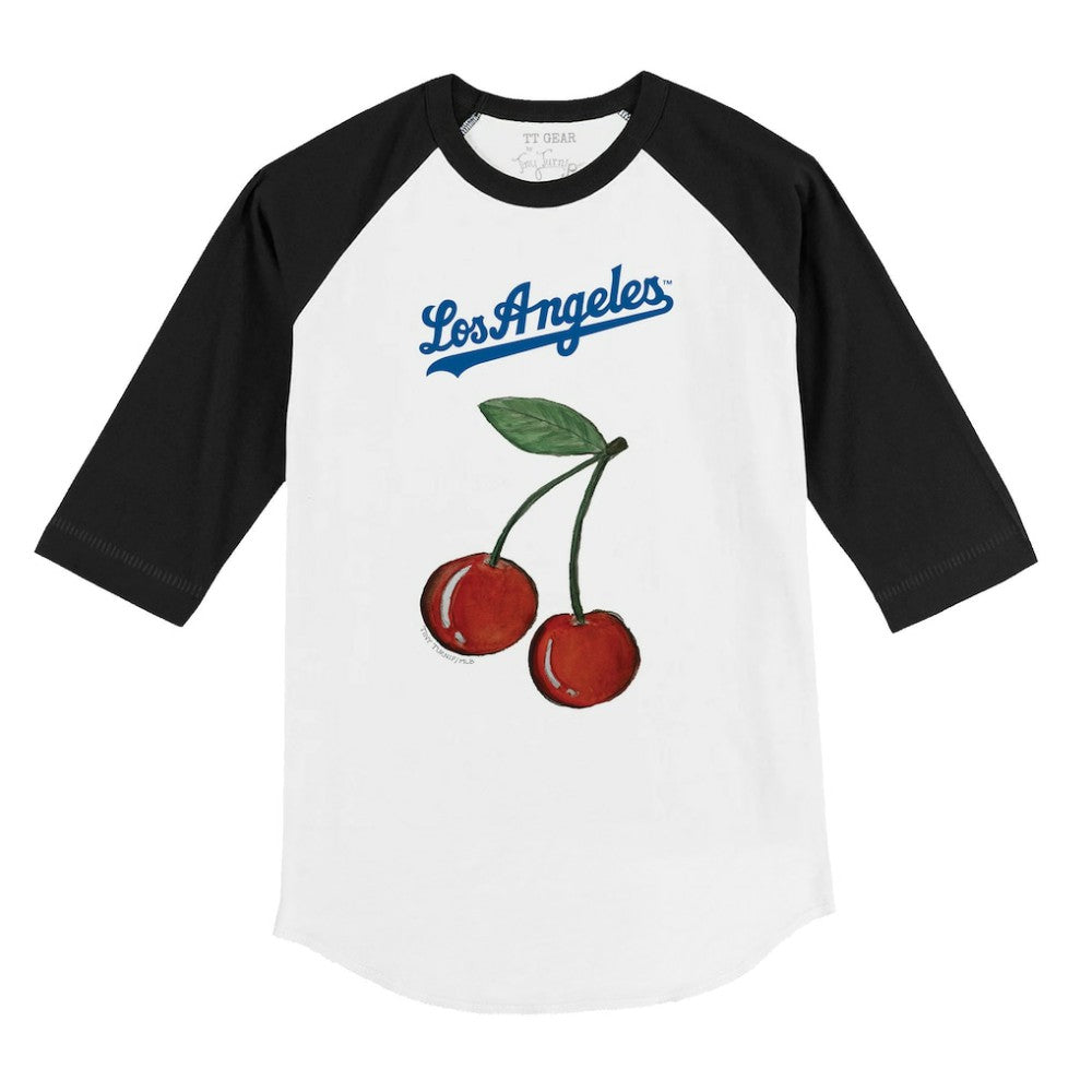 Los Angeles Dodgers Tiny Turnip Youth Cherries 3/4-Sleeve Raglan Baseball T-Shirt - MLB T-shirts