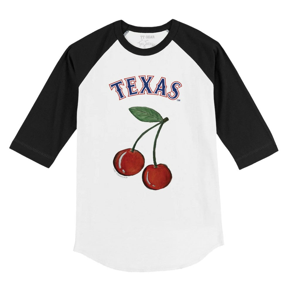 Texas Rangers Tiny Turnip Youth Cherries 3/4-Sleeve Raglan Baseball T-Shirt - MLB T-shirts