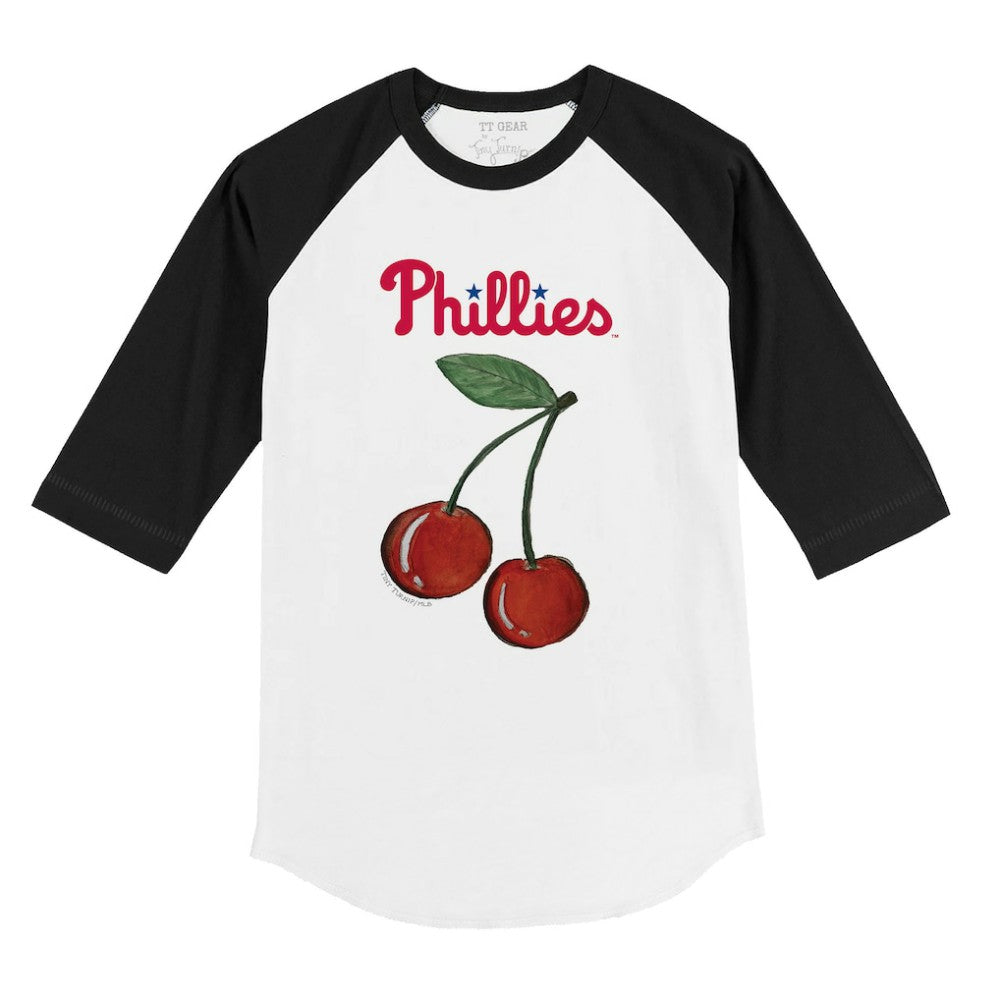 Philadelphia Phillies Tiny Turnip Youth Cherries 3/4-Sleeve Raglan Baseball T-Shirt - MLB T-shirts
