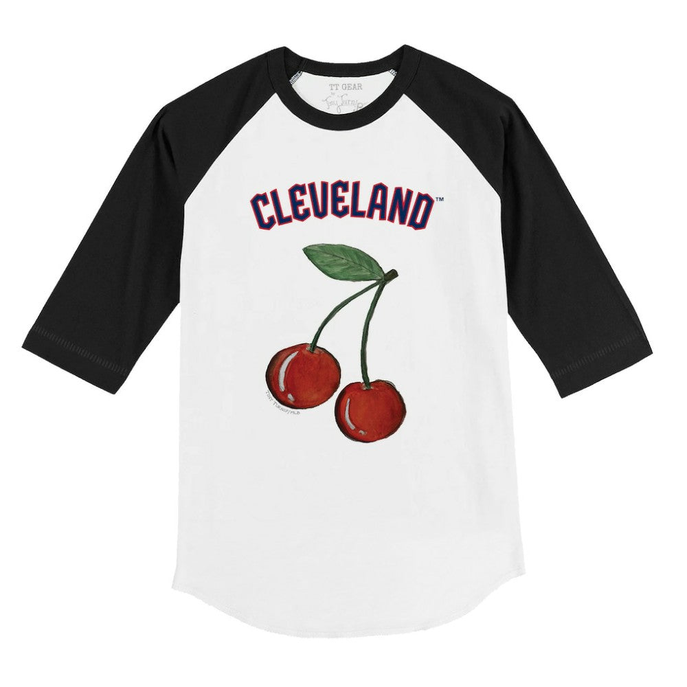 Cleveland Guardians Tiny Turnip Youth Cherries 3/4-Sleeve Raglan Baseball T-Shirt - MLB T-shirts
