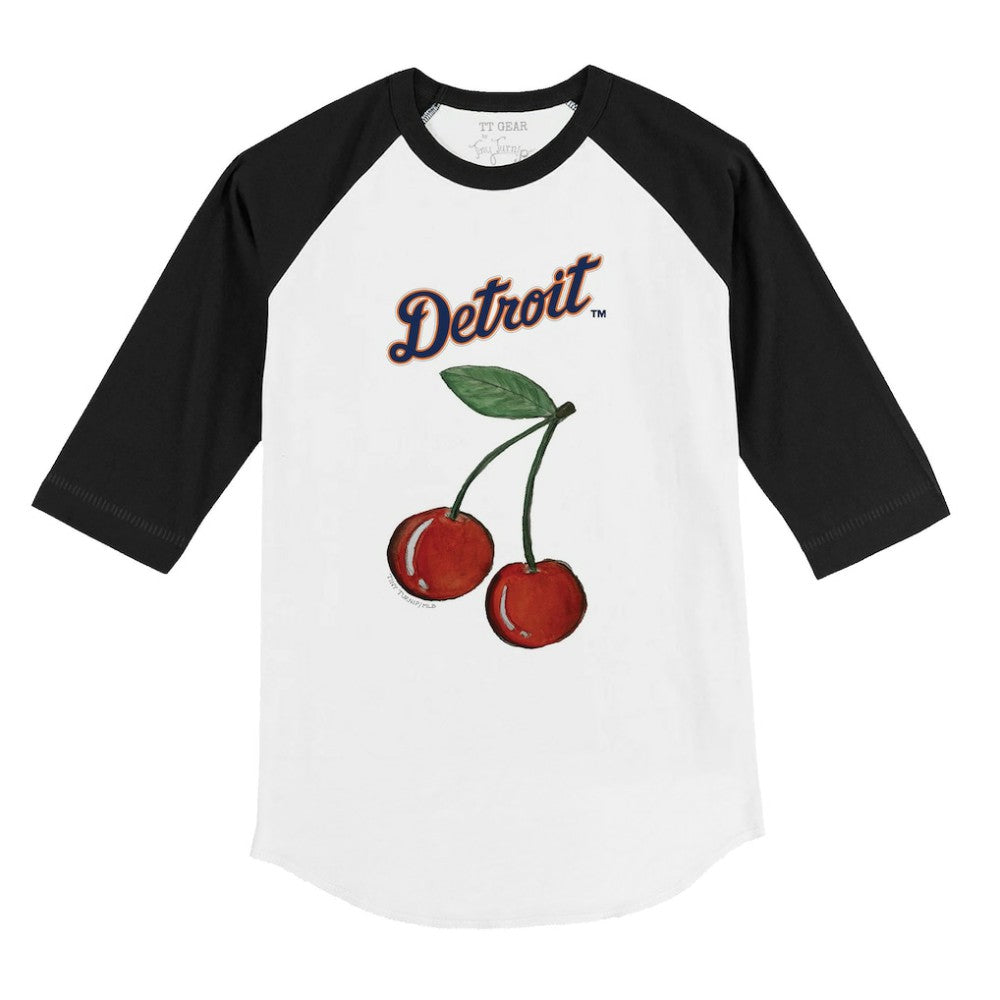 Detroit Tigers Tiny Turnip Youth Cherries 3/4-Sleeve Raglan Baseball T-Shirt - MLB T-shirts