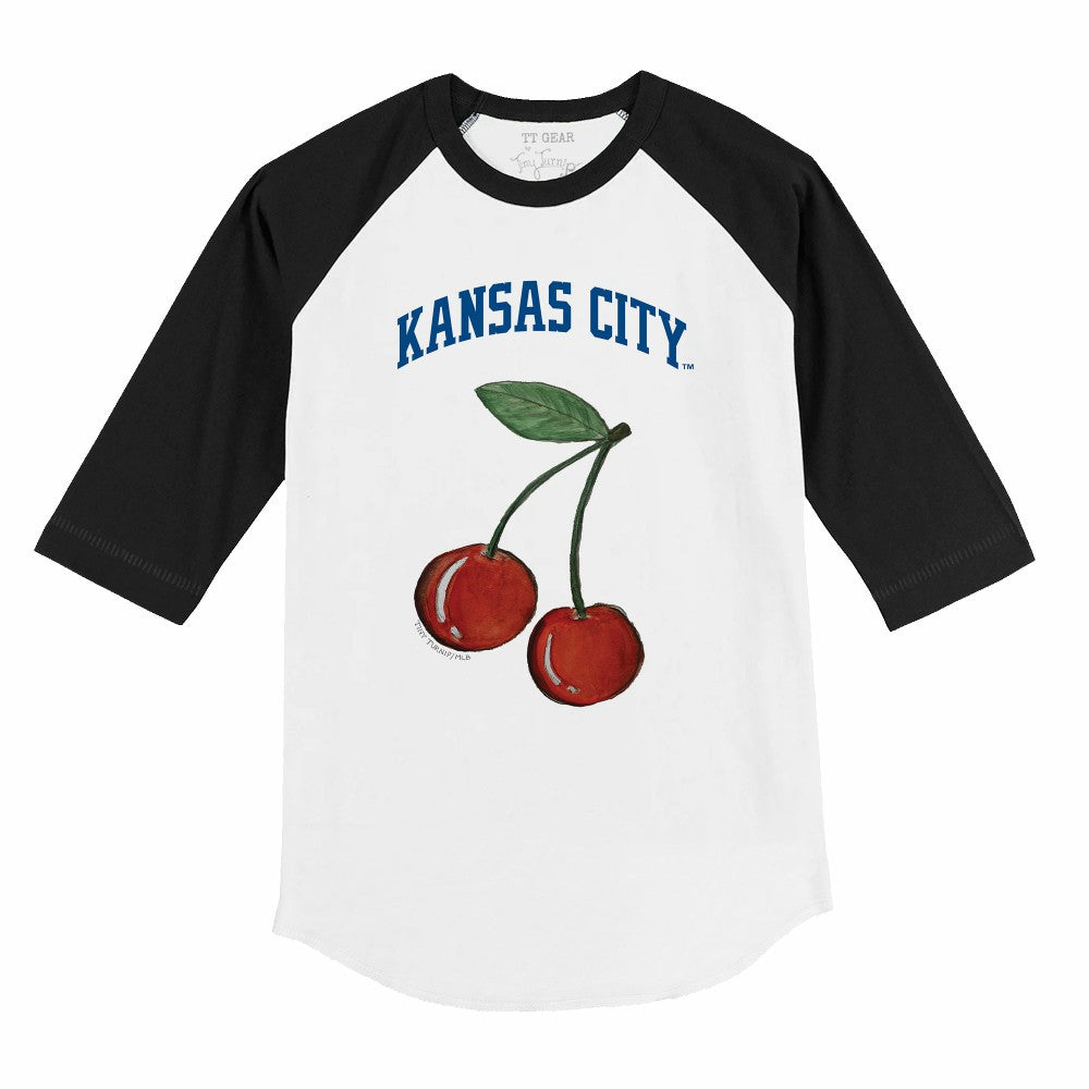 Kansas City Royals Tiny Turnip Youth Cherries 3/4-Sleeve Raglan Baseball T-Shirt - MLB T-shirts