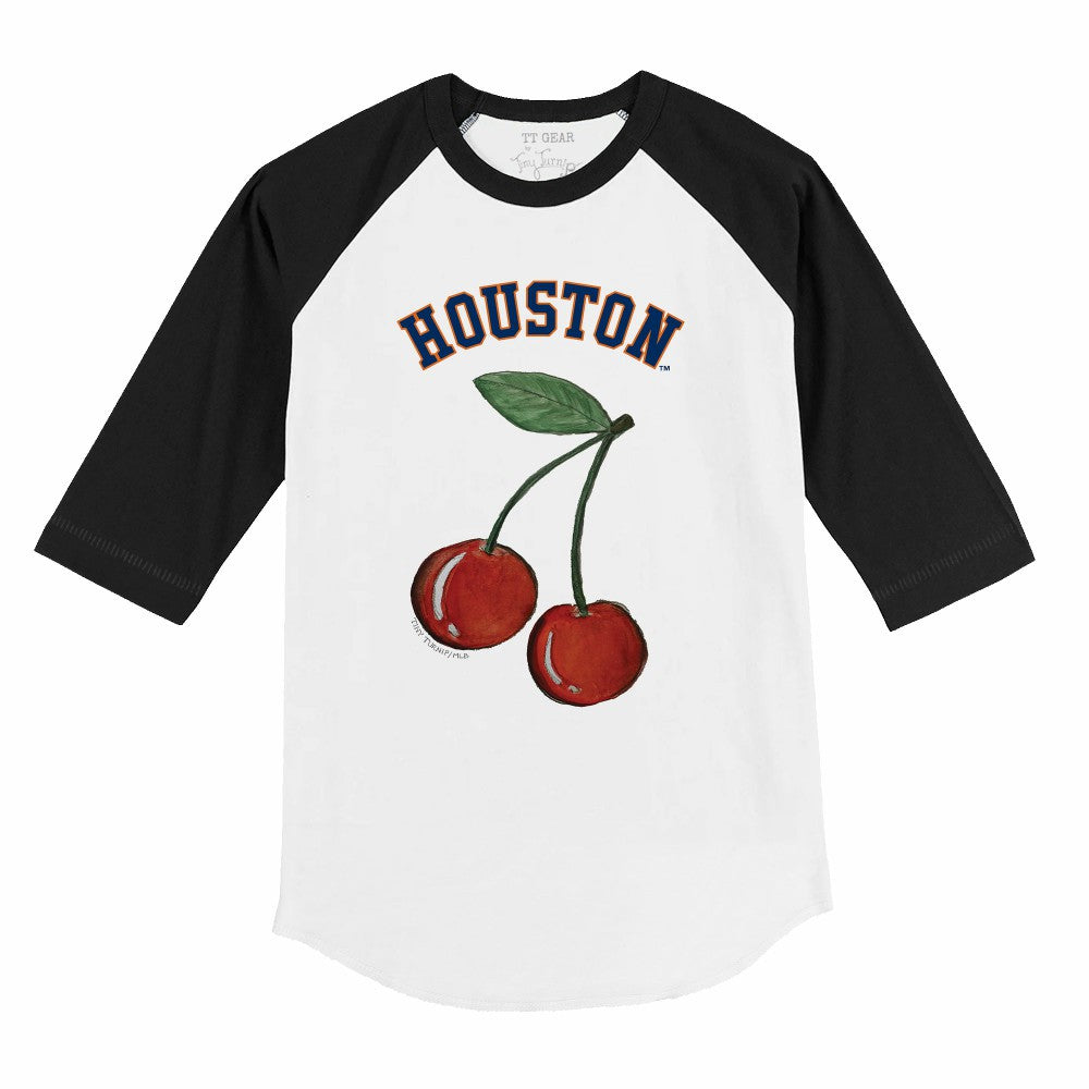 Houston Astros Tiny Turnip Youth Cherries 3/4-Sleeve Raglan Baseball T-Shirt - MLB T-shirts