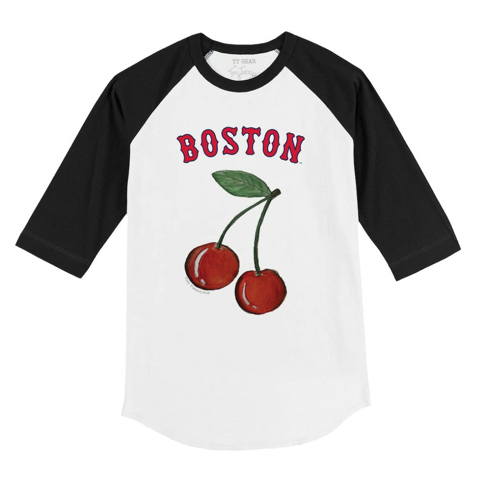 Boston Red Sox Tiny Turnip Youth Cherries 3/4-Sleeve Raglan Baseball T-Shirt - MLB T-shirts