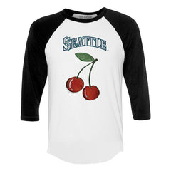 Seattle Mariners Tiny Turnip Women's Cherries 3/4-Sleeve Raglan Baseball T-Shirt - MLB T-shirts