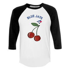 Toronto Blue Jays Tiny Turnip Women's Cherries 3/4-Sleeve Raglan Baseball T-Shirt - MLB T-shirts