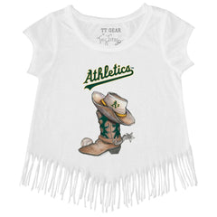 Athletics Tiny Turnip Girls Youth Cowboy Boot Fringe T-Shirt - MLB T-shirts