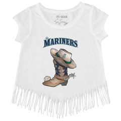 Seattle Mariners Tiny Turnip Girls Youth Cowboy Boot Fringe T-Shirt - MLB T-shirts