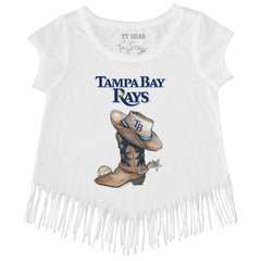 Tampa Bay Rays Tiny Turnip Girls Youth Cowboy Boot Fringe T-Shirt - MLB T-shirts